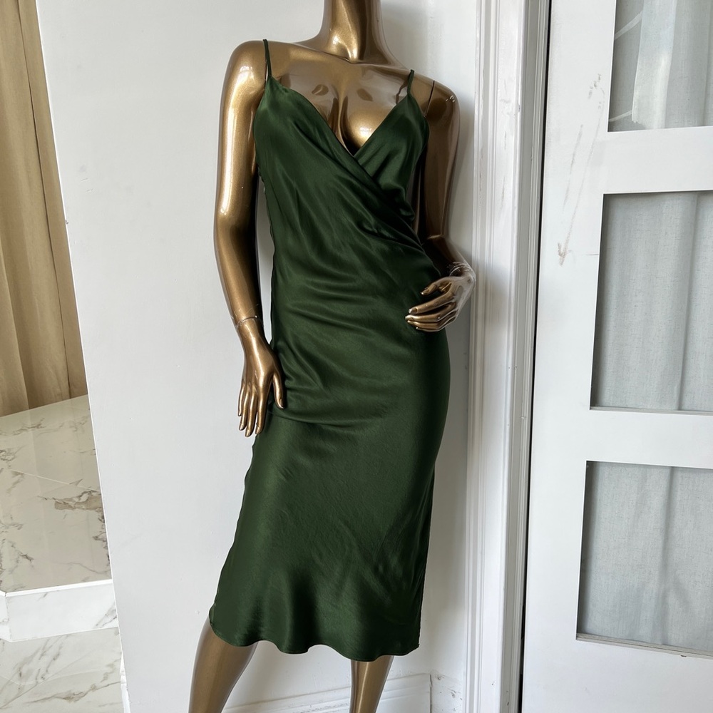 Brand New Zara Deep Green Midi Dress